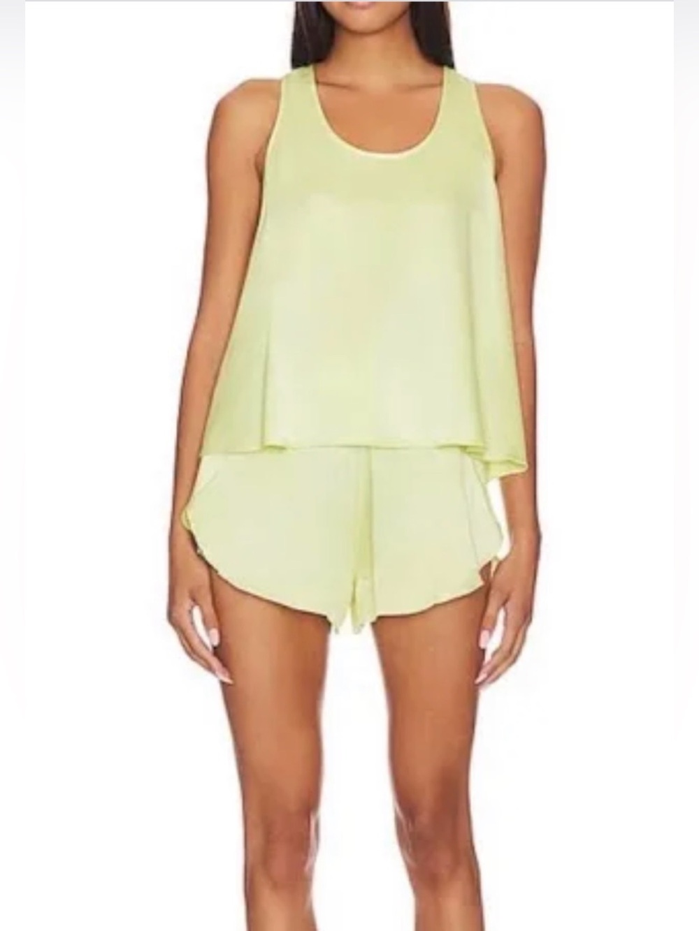 Lunya 100% Silk Pajama SET light green size Medium